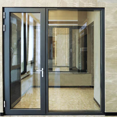 Aluminum PD/PT Door Double-leaf Folding Swing Door Modern Exterior Front Entry Slide Door