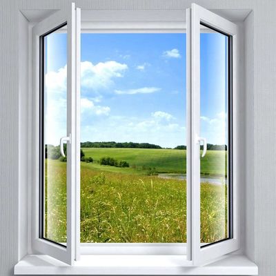 Customized Vinyl/PVC/UPVC Frame Casement Windows and Doors Hurricane Impact PVC Tilt and Turn Casement Windows