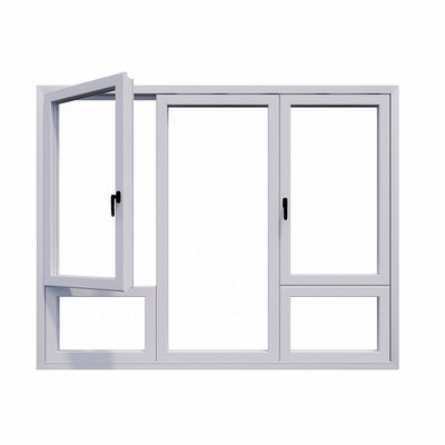 American Hot Sales Double Glazed Large Tempered Glass PVC Casement  Windows Windproof and Waterproof Windows