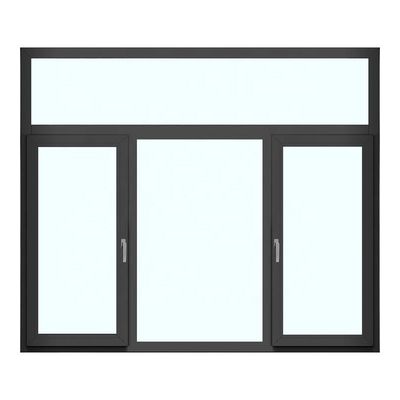 American  Black and White Vinyl Windows and Doors Heat Insulation Tempered Glass PVC Casement Windows