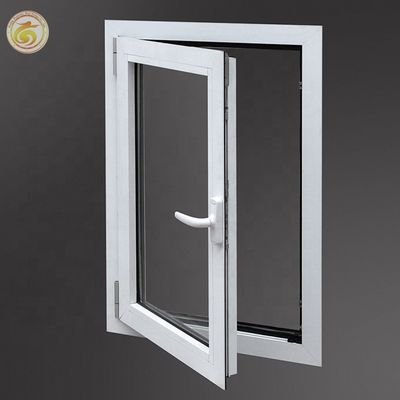 Hurricane Impact Resistant Window PVC Profile  Triple Glass Vinyl Outward Opening Casement Windows
