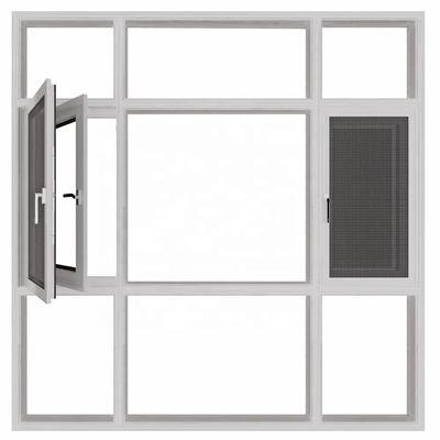 Hurricane Impact Resistant Window PVC Profile  Triple Glass Vinyl Outward Opening Casement Windows