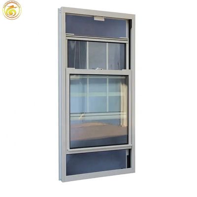 Vertical Sliding Thermal-Break Aluminum Black Windows Single or Double Hung Window With Grill Design