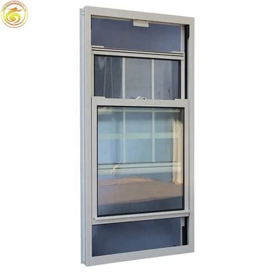 Vertical Sliding Thermal-Break Aluminum Black Windows Single or Double Hung Window With Grill Design