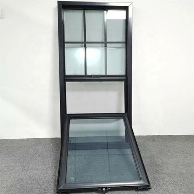 New Design American Style Vertical Sliding Black Aluminum Single and Double Hung Windows