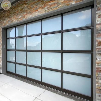 New Black Cheap Morden 16x7 Glass Garage Door Garage Doors for Homes Roll up Garage Door