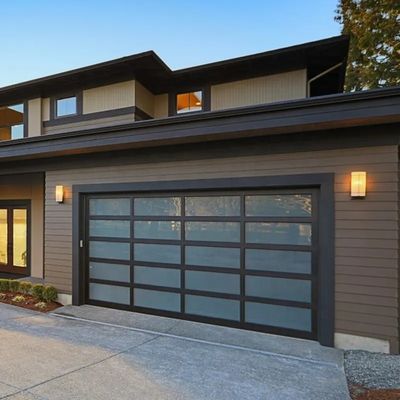 New Black Cheap Morden 16x7 Glass Garage Door Garage Doors for Homes Roll up Garage Door