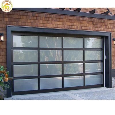 New Black Cheap Morden 16x7 Glass Garage Door Garage Doors for Homes Roll up Garage Door