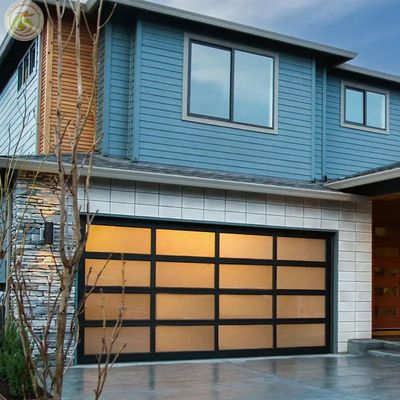 New Black Cheap Morden 16x7 Glass Garage Door Garage Doors for Homes Roll up Garage Door