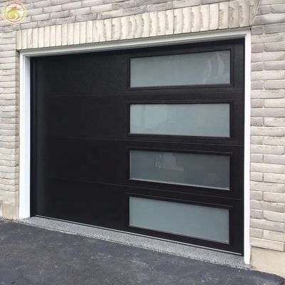 New Black Cheap Morden 16x7 Glass Garage Door Garage Doors for Homes Roll up Garage Door