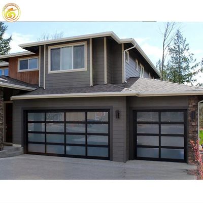 Modern Minimalist Design Exterior Aluminum Garage Door Impact Proof Glass Garage Door