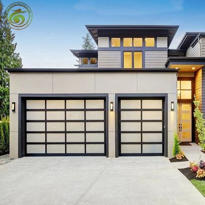 North American Double Steel Sectional Industrial Two Car Garage Gate and Pedestrian Doors