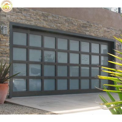 Transparent Glass Garage Door Aluminum Alloy Door Electric Villa Door Customization