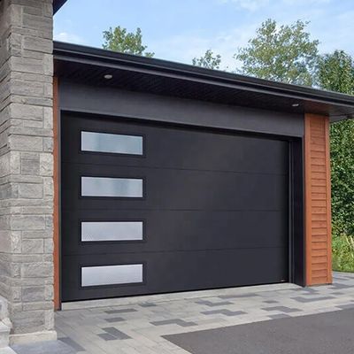 Transparent Glass Garage Door Aluminum Alloy Door Electric Villa Door Customization