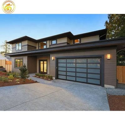 Factory Price Latest  Minimalist Design Exterior Aluminum Garage Door Impact Proof Glass Garage Door for Homes