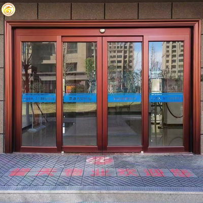 Automatic Door Aluminum Black Frame Door Office Commercial Automatic Sensor Glass Sliding Door
