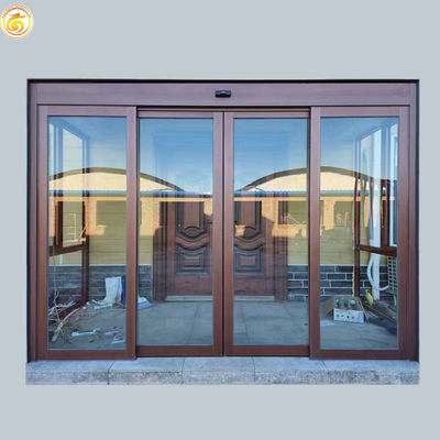 Automatic Door Aluminum Black Frame Door Office Commercial Automatic Sensor Glass Sliding Door