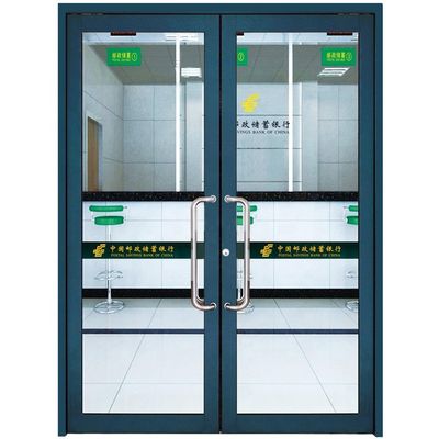 KFC Shop Front Store Front Door Double Temper Glass Entry Door Aluminium  Anti-theft Storefront Door