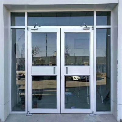 KFC Shop Front Store Front Door Double Temper Glass Entry Door Aluminium  Anti-theft Storefront Door