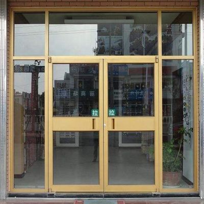 KFC Shop Front Store Front Door Double Temper Glass Entry Door Aluminium  Anti-theft Storefront Door
