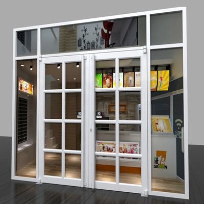 KFC Shop Front Store Front Door Double Temper Glass Entry Door Aluminium  Anti-theft Storefront Door