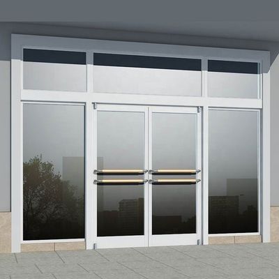 Latest Design Commercial  Aluminum Frame Storefront  Door with Tempered Safety Glass