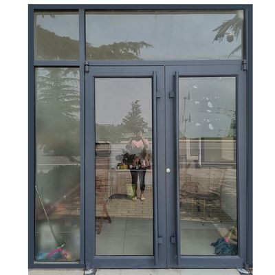 Supermarket Shop Double Glass Entry Aluminum Commercial Swing Store Front Door for Sale