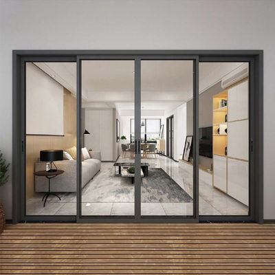 Aluminium Alloy Sliding Door Modern Design Hurricane Impact Double Glass Sliding Door