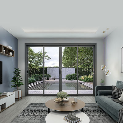 Aluminium Alloy Sliding Door Modern Design Hurricane Impact Double Glass Sliding Door