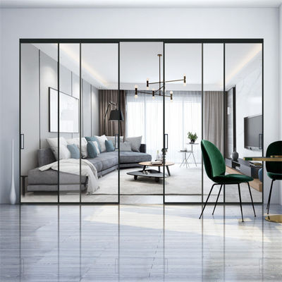 Frameless Aluminum Interior Noiseless Sliding Door Entry Glass Sliding Door