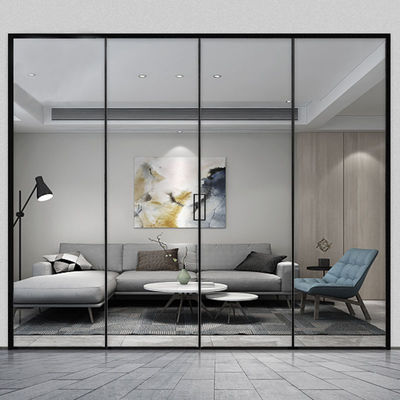 Frameless Aluminum Interior Noiseless Sliding Door Entry Glass Sliding Door