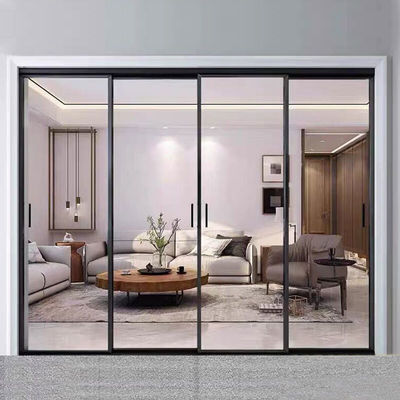 Frameless Aluminum Interior Noiseless Sliding Door Entry Glass Sliding Door