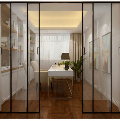 Frameless Aluminum Interior Noiseless Sliding Door Entry Glass Sliding Door